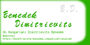 benedek dimitrievits business card